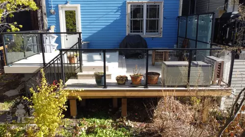 Clubhouse Deck with glass rail in Calgary