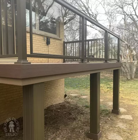 Fiberon deck with glass rail and stairs in Mississauga Fiberon deck with glass rail and stairs in Mississauga