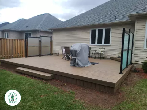 Trex low deck with privacy screens in Brampton