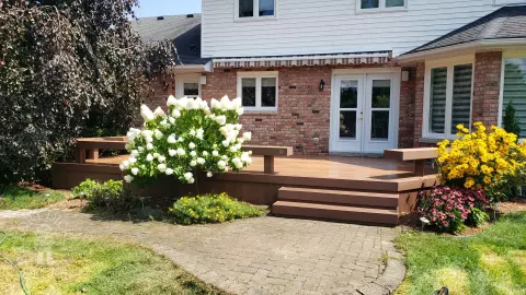 Fiberon deck with benches in Lambton County