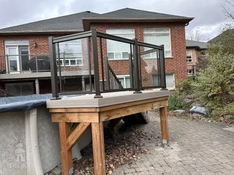 Fiberon Pool Deck with Glass Rail in Newmarket