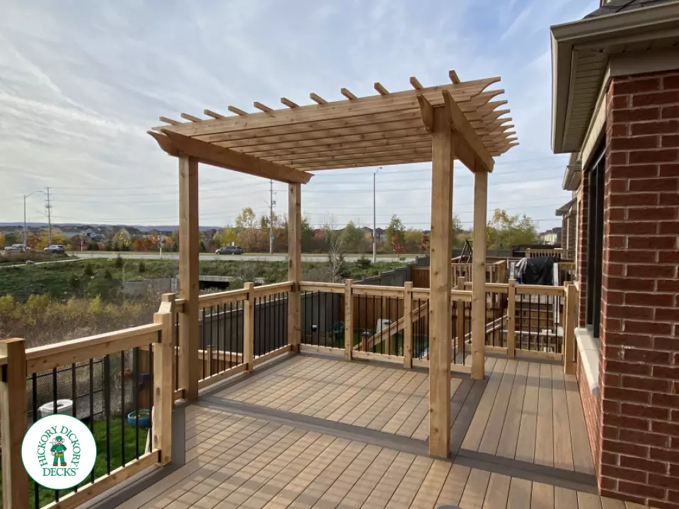 timbertech deck with pergola