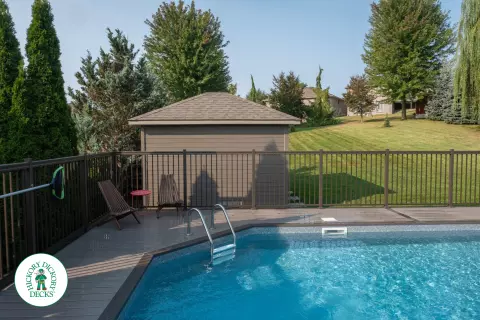 Clubhouse pool deck in Brantford Clubhouse pool deck in Brantford