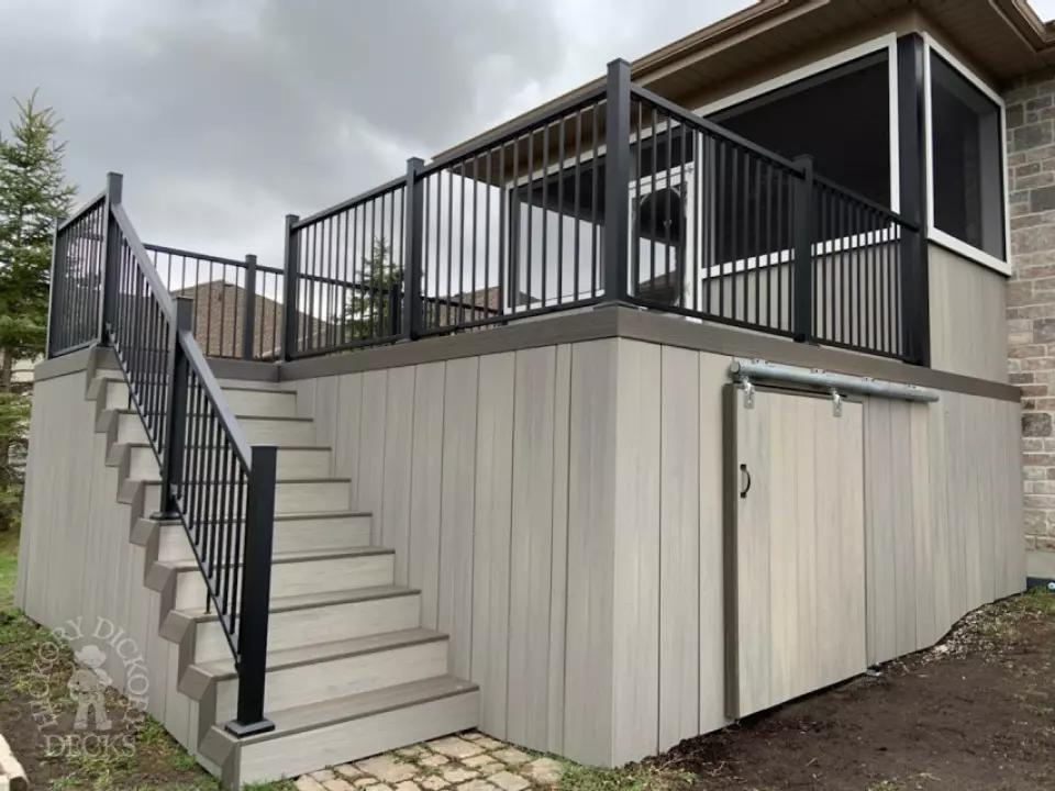 Fiberon deck with sunroom in Ottawa Fiberon deck with sunroom in Ottawa