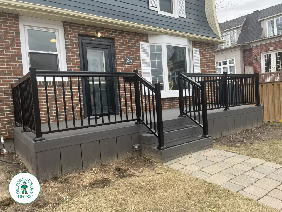 Fiberon Porch with Aluminum Railings in MIssissauga