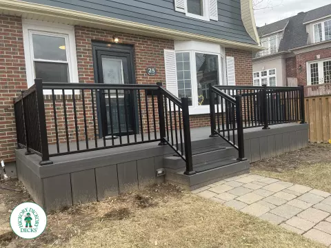 Fiberon Porch with Aluminum Railings in MIssissauga