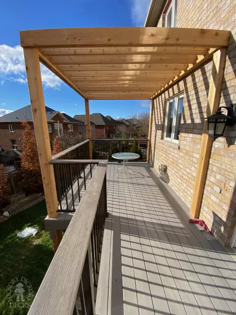 Armadillo high deck with drink rail and pavilion in Aurora