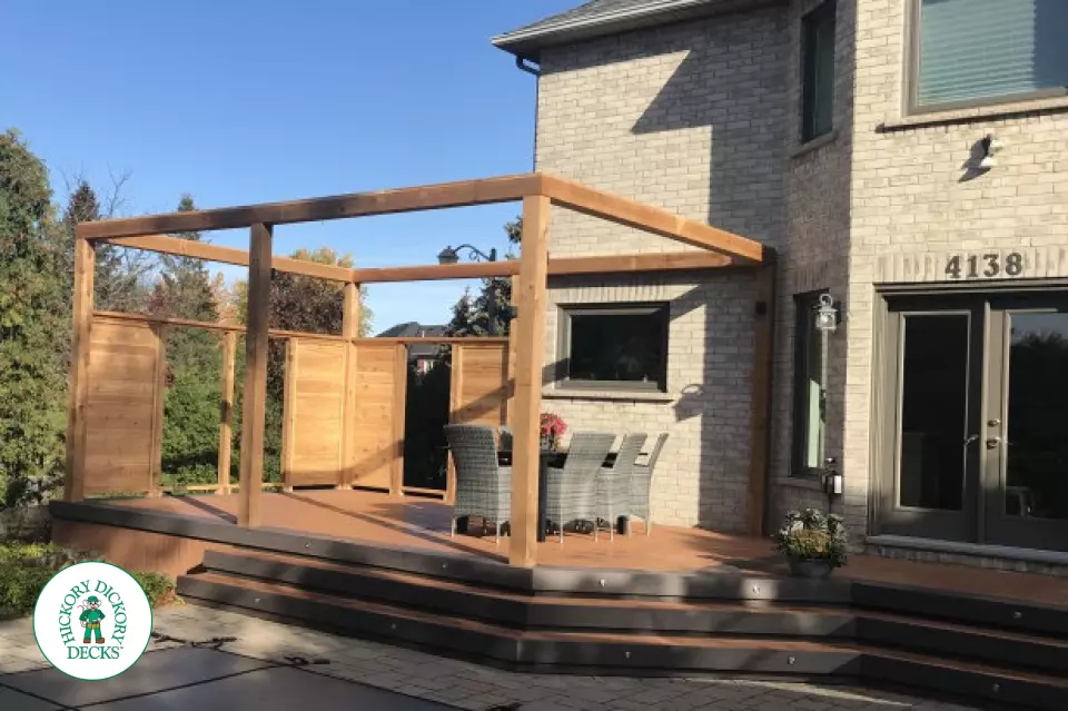 azec deck with privacy screens