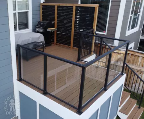 Fiberon deck Calgary privacy glass railing