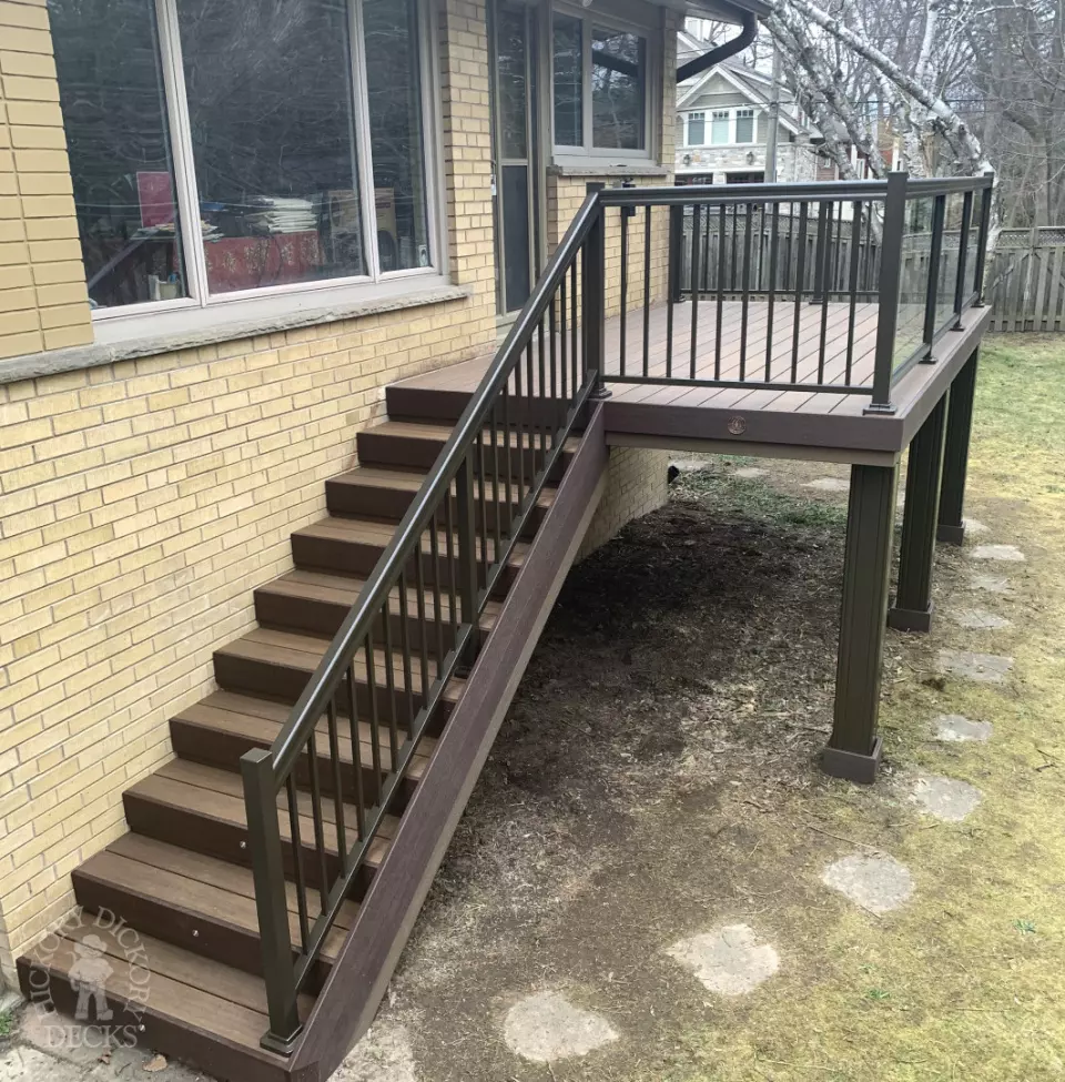 Fiberon deck with glass rail and stairs in Mississauga Fiberon deck with glass rail and stairs in Mississauga