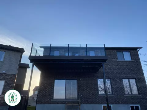 Fiberon deck with glass rail in Cambridge Ontario Fiberon deck with glass rail in Cambridge Ontario