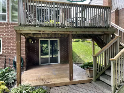 cedar deck with stairs cedar deck with stairs