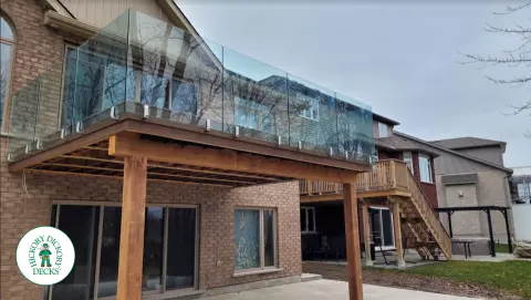 Azek High Deck with Glass Rail