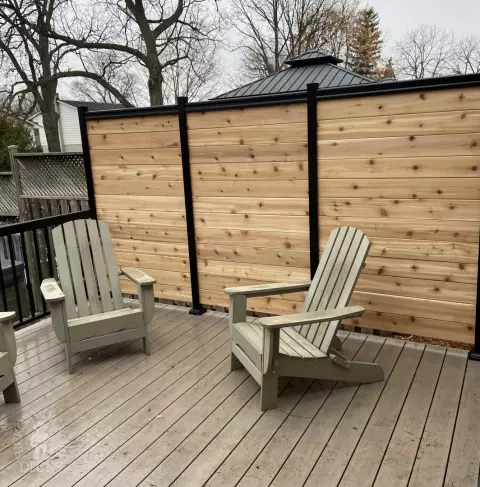 2 Level TruNorth Deck with Privacy Screens and Aluminum Railing in London Ontario