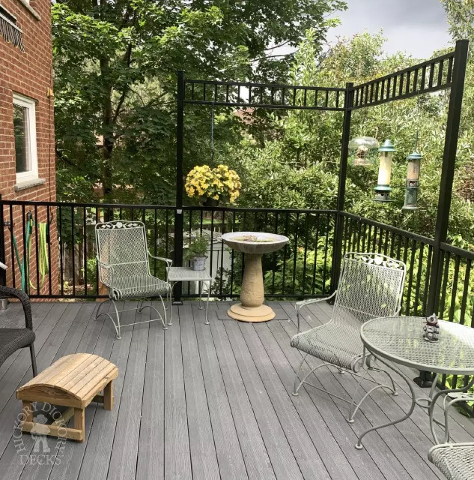 Clubhouse Elevated Deck with Stairs and Aluminum Railing in Mississauga