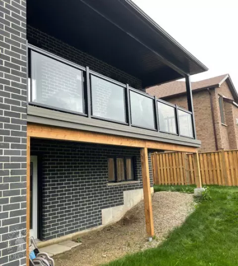Timbertech High Deck in Kitchener Ontario with Glass Rail