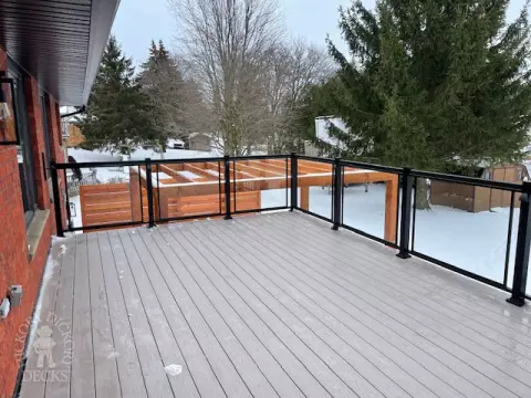Azek Deck with Glass Rail in Kitchener Ontario