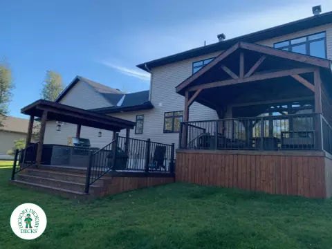 Fiberon Deck with Outdoor Kitchen and Custom Roof in Kempville Ontario