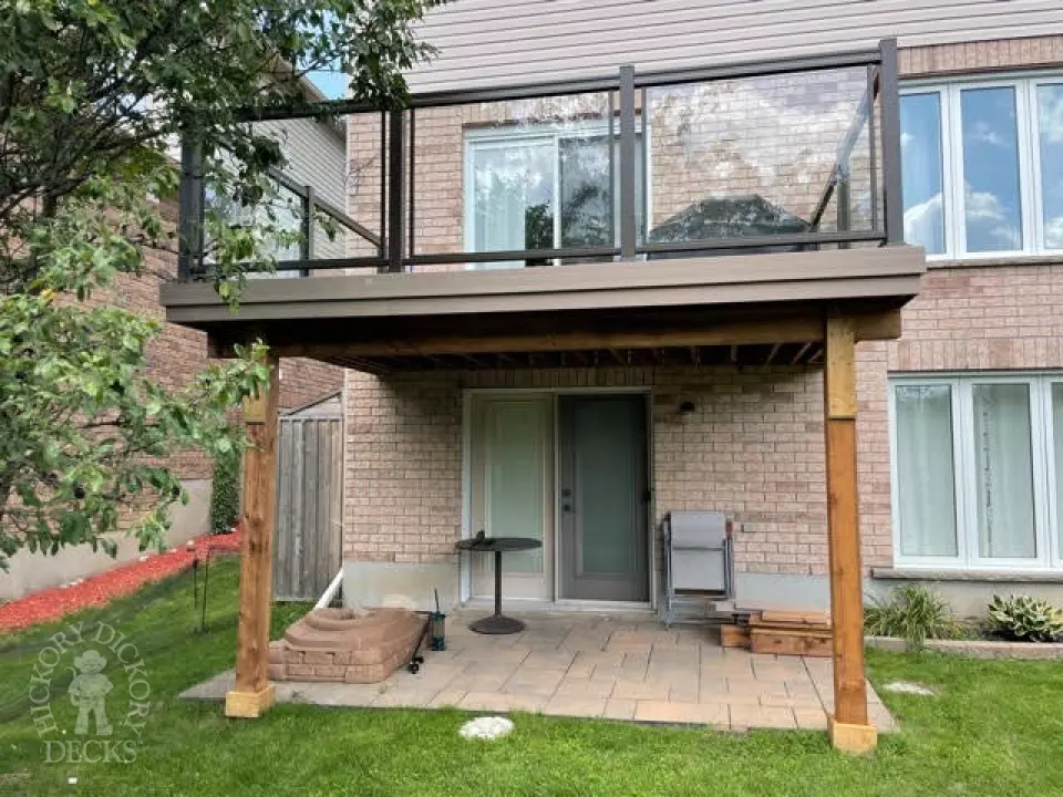 Timbertech Deck with Glass Rail in Waterloo Ontario Timbertech Deck with Glass Rail in Waterloo Ontario