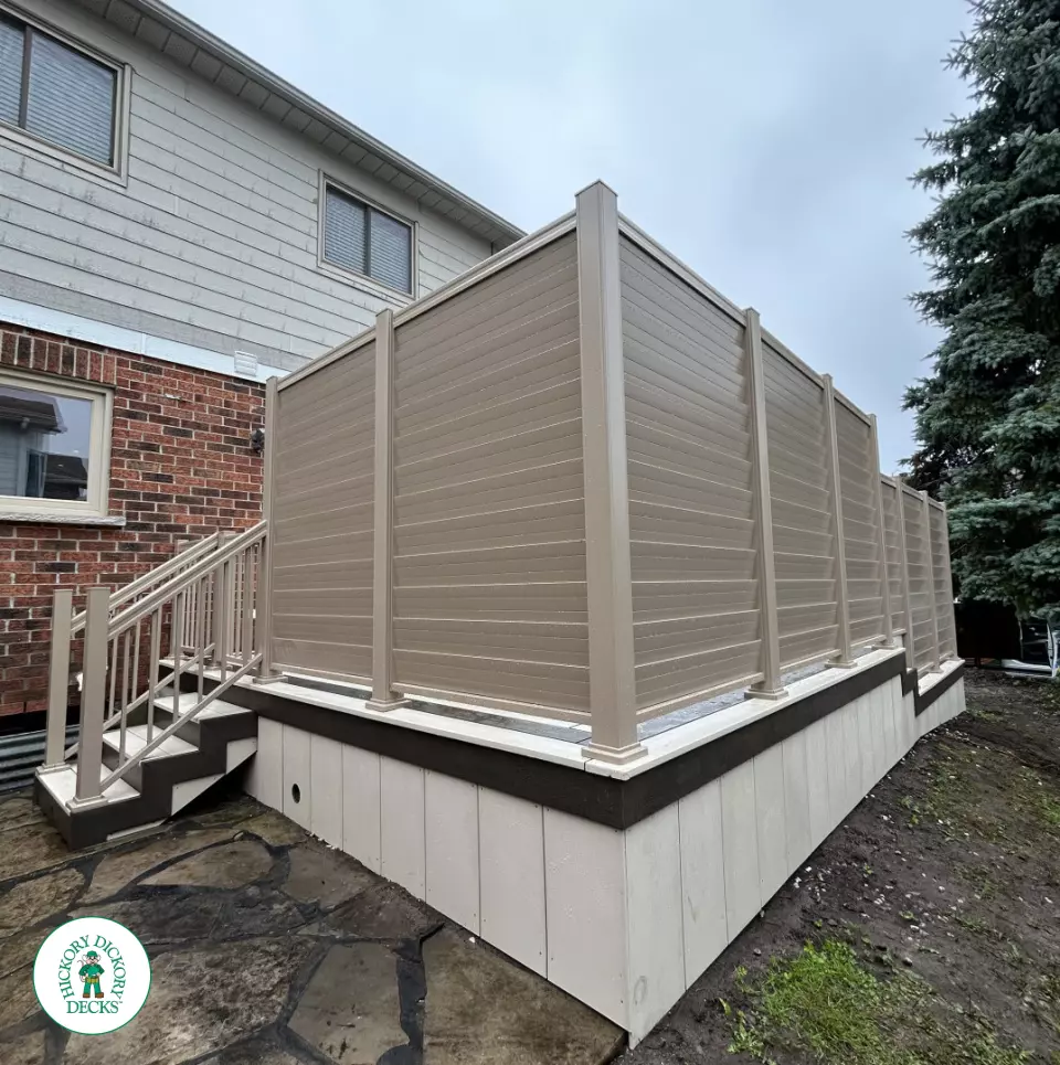 Veka Deck with Privacy Screens in Ottawa