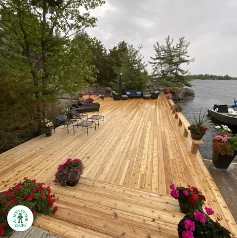 Custom Cedar Dock in Kitchener