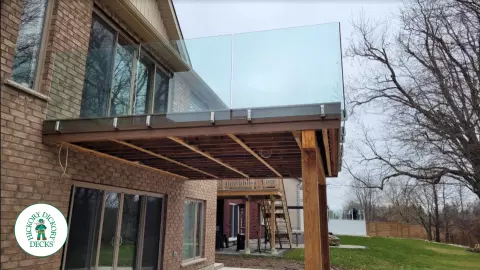 Azek High Deck with Glass Rail