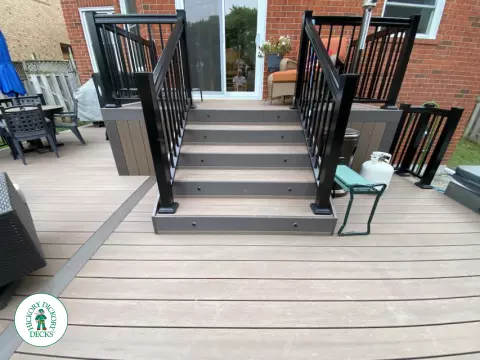 Fiberon Hot Tub Deck with Aluminum Railings in Newmarket