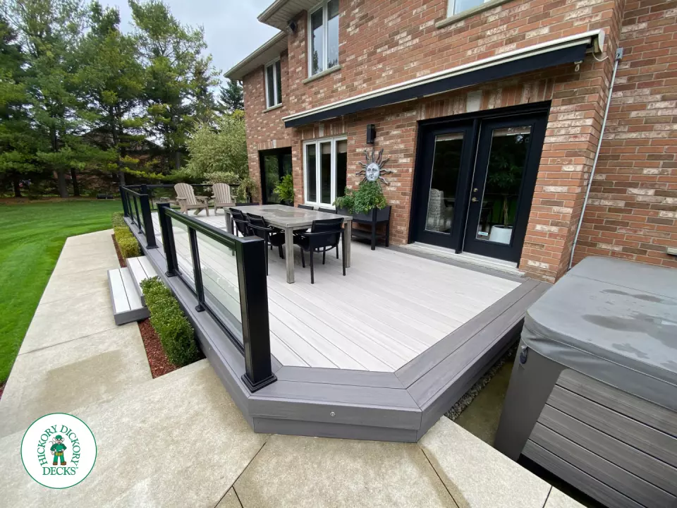 Timbertech hot tub deck in Guelph Ontario