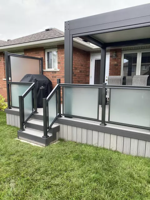 Fiberon porch with privacy in Collingwood Ontario
