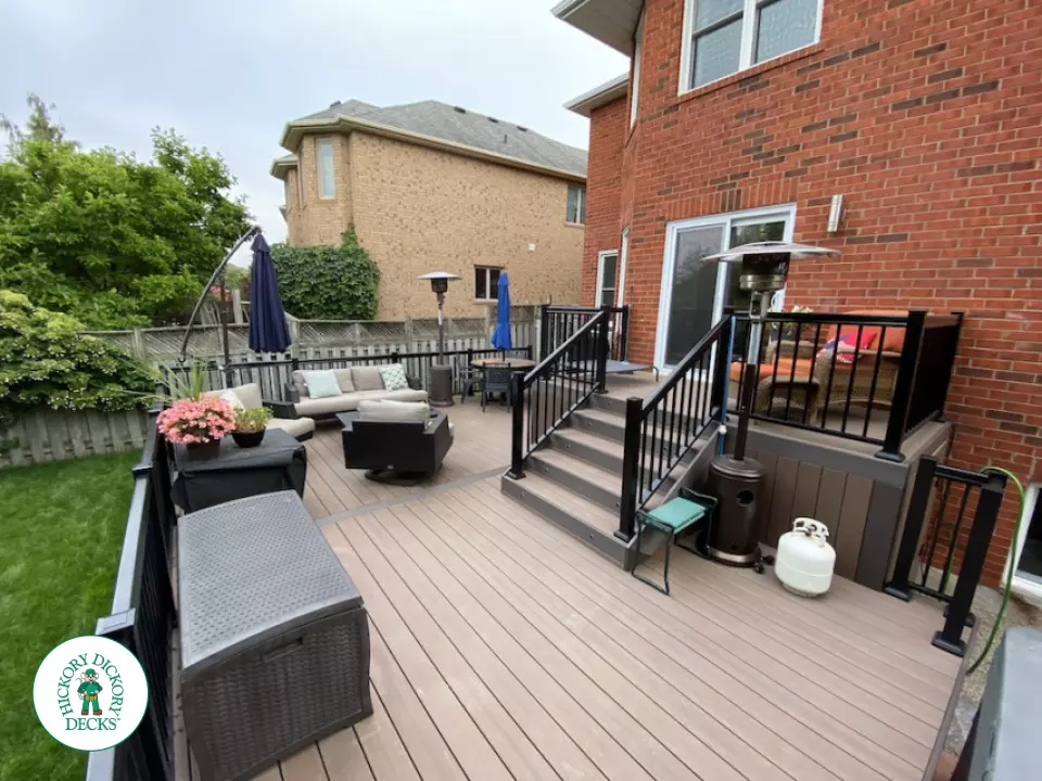 Fiberon Hot Tub Deck with Aluminum Railings in Newmarket