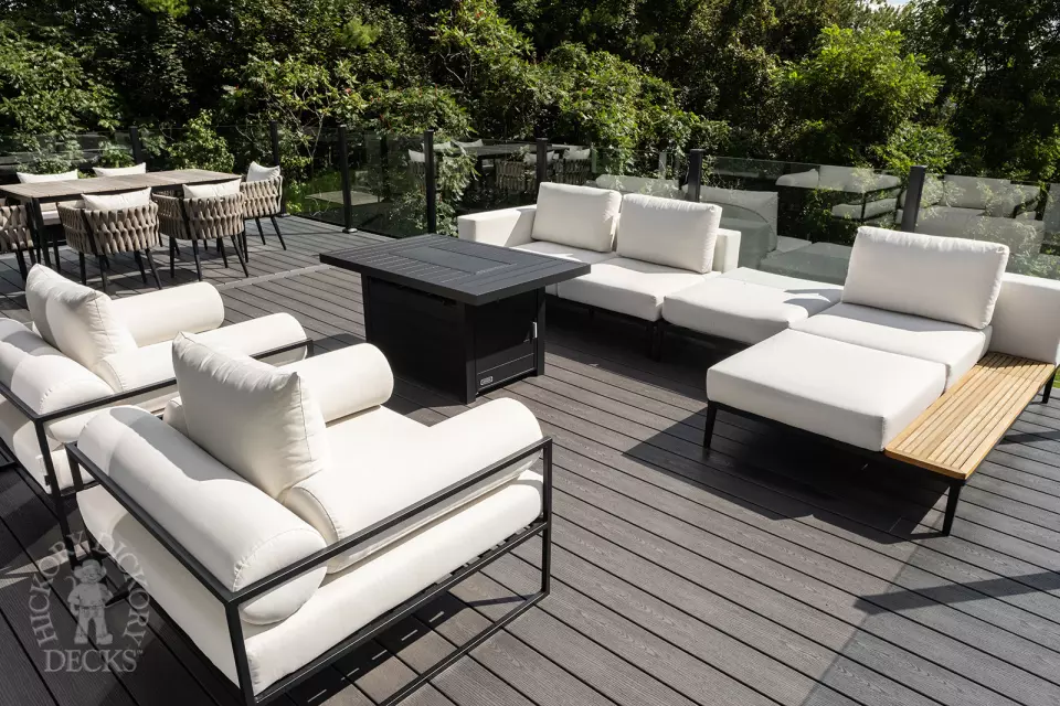 High clubhouse deck with a view