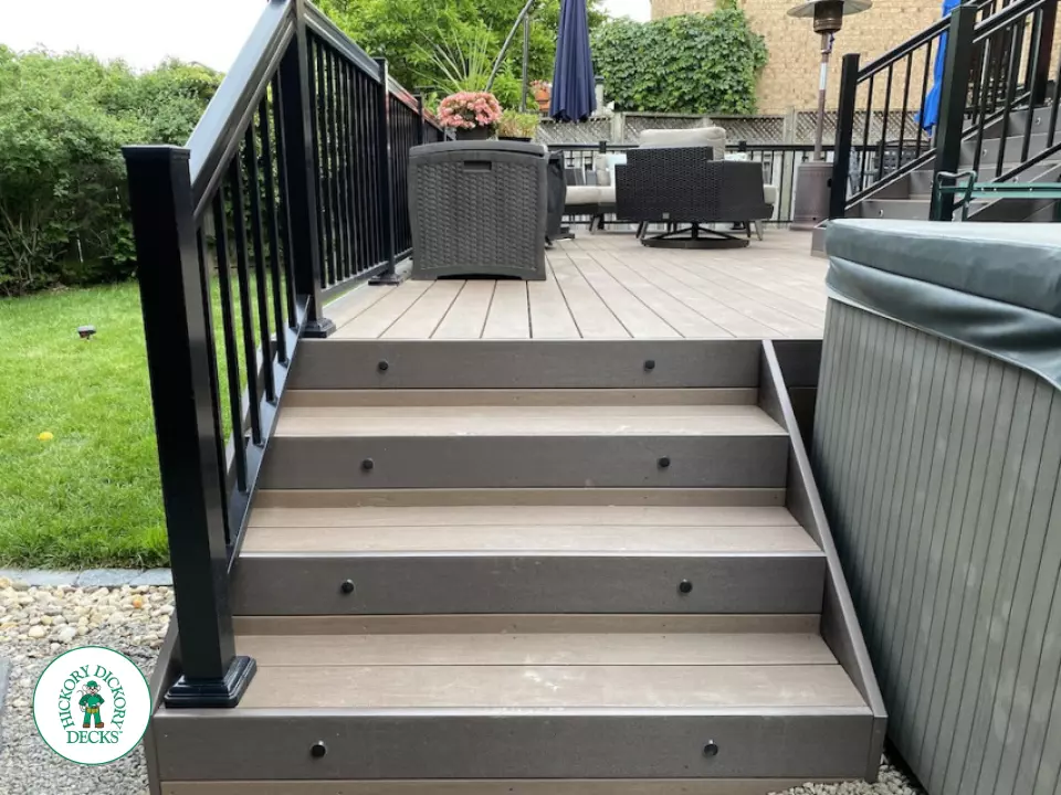 Fiberon Hot Tub Deck with Aluminum Railings in Newmarket