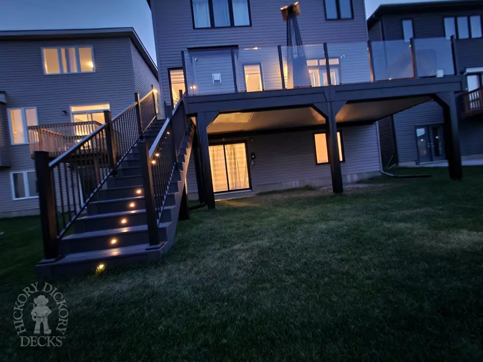 Clubhouse High Deck with Stairs and Lights in Ottawa