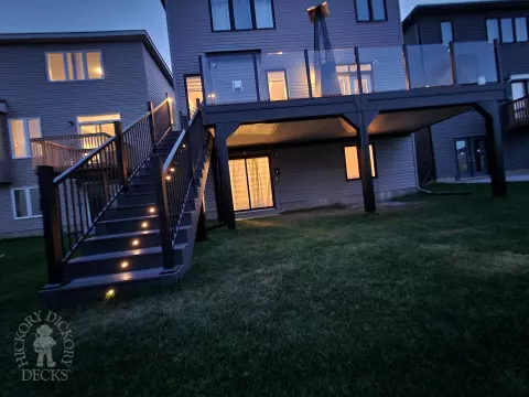 Clubhouse High Deck with Stairs and Lights in Ottawa
