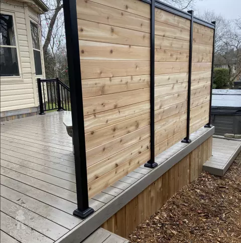 2 Level TruNorth Deck with Privacy Screens and Aluminum Railing in London Ontario