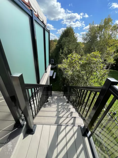 Azek High Deck with Glass Rail in Kitchener