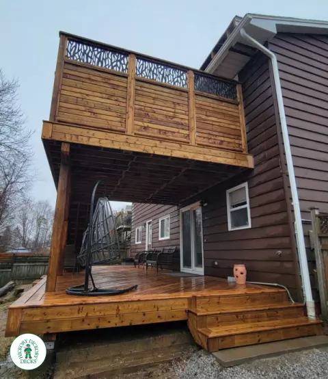 Pressure treated 2-level deck in Dartmouth