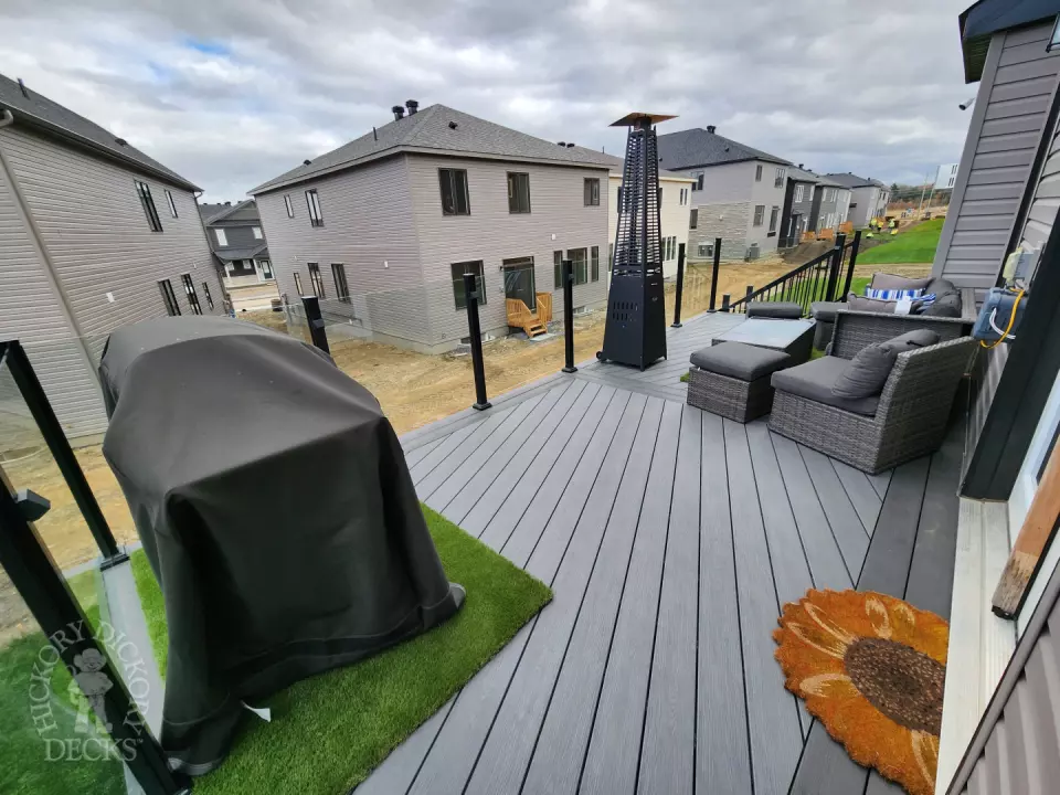 Clubhouse High Deck with Stairs and Lights in Ottawa