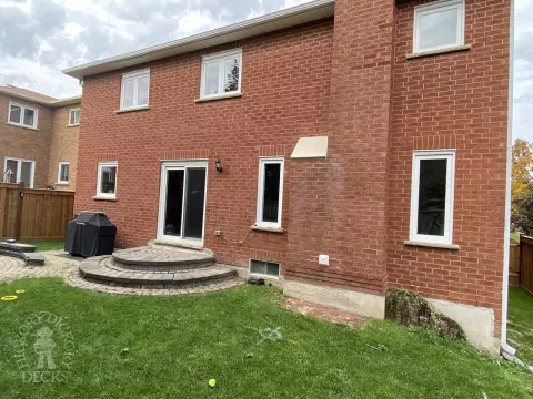 Clubhouse deck with privacy screens in Newmarket