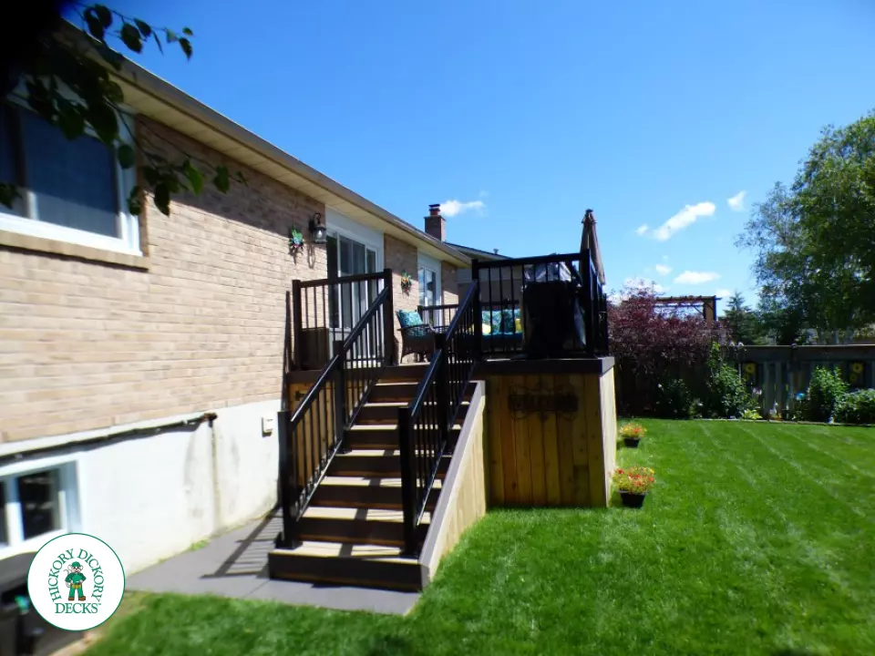 Azek deck with aluminum railings in Innisfil