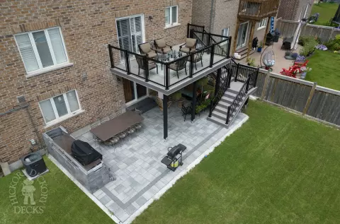 large high deck built in grey composite.