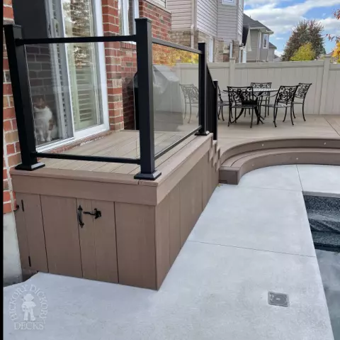 Fiberon Pool Deck with glass rail in Ottawa