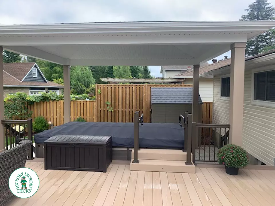 Hot Tub Azek Deck in Kitchener