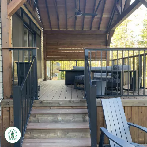 Fiberon Deck with Outdoor Kitchen and Custom Roof in Kempville Ontario