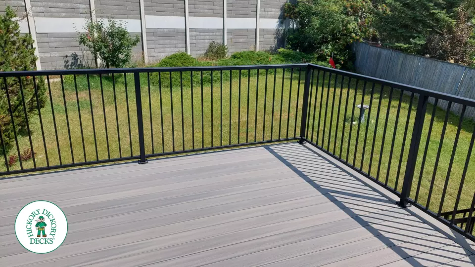 Evalast deck with aluminum railings in Calgary Evalast deck with aluminum railings in Calgary