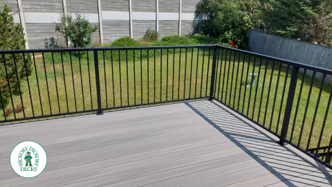 Evalast deck with aluminum railings in Calgary Evalast deck with aluminum railings in Calgary