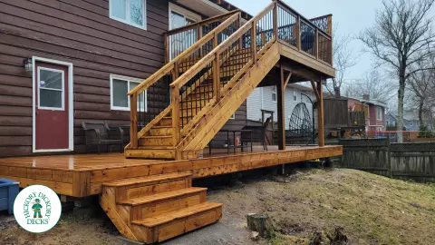 Pressure treated 2-level deck in Dartmouth