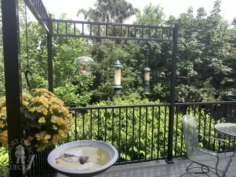 Clubhouse Elevated Deck with Stairs and Aluminum Railing in Mississauga