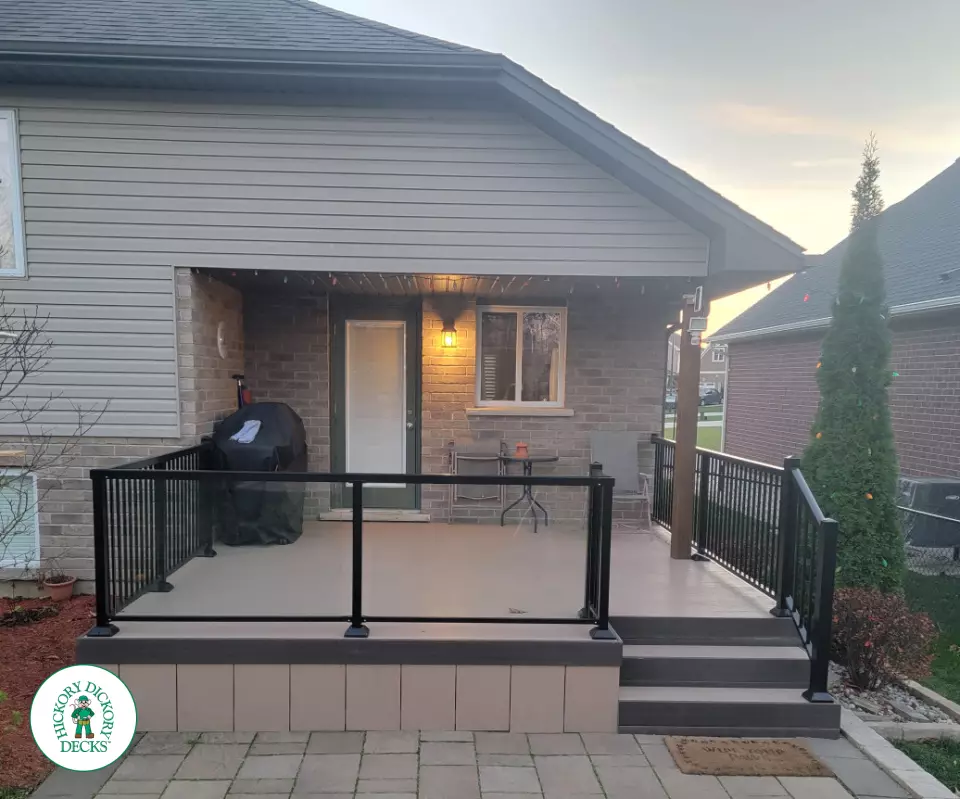 Clubhouse deck with glass railing in St. Thomas