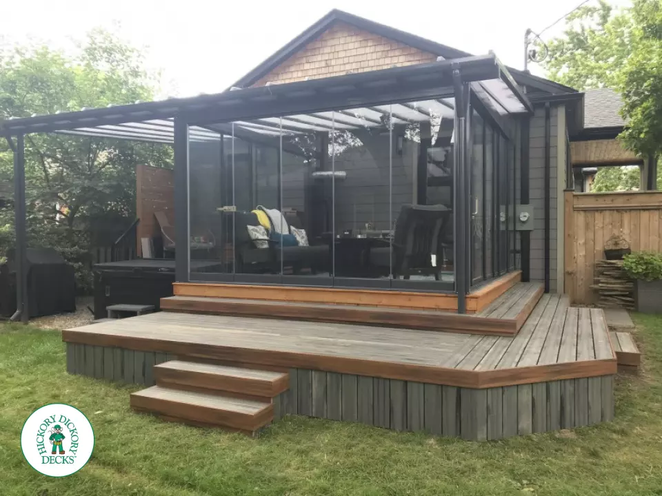 sunroom with armadillo deck